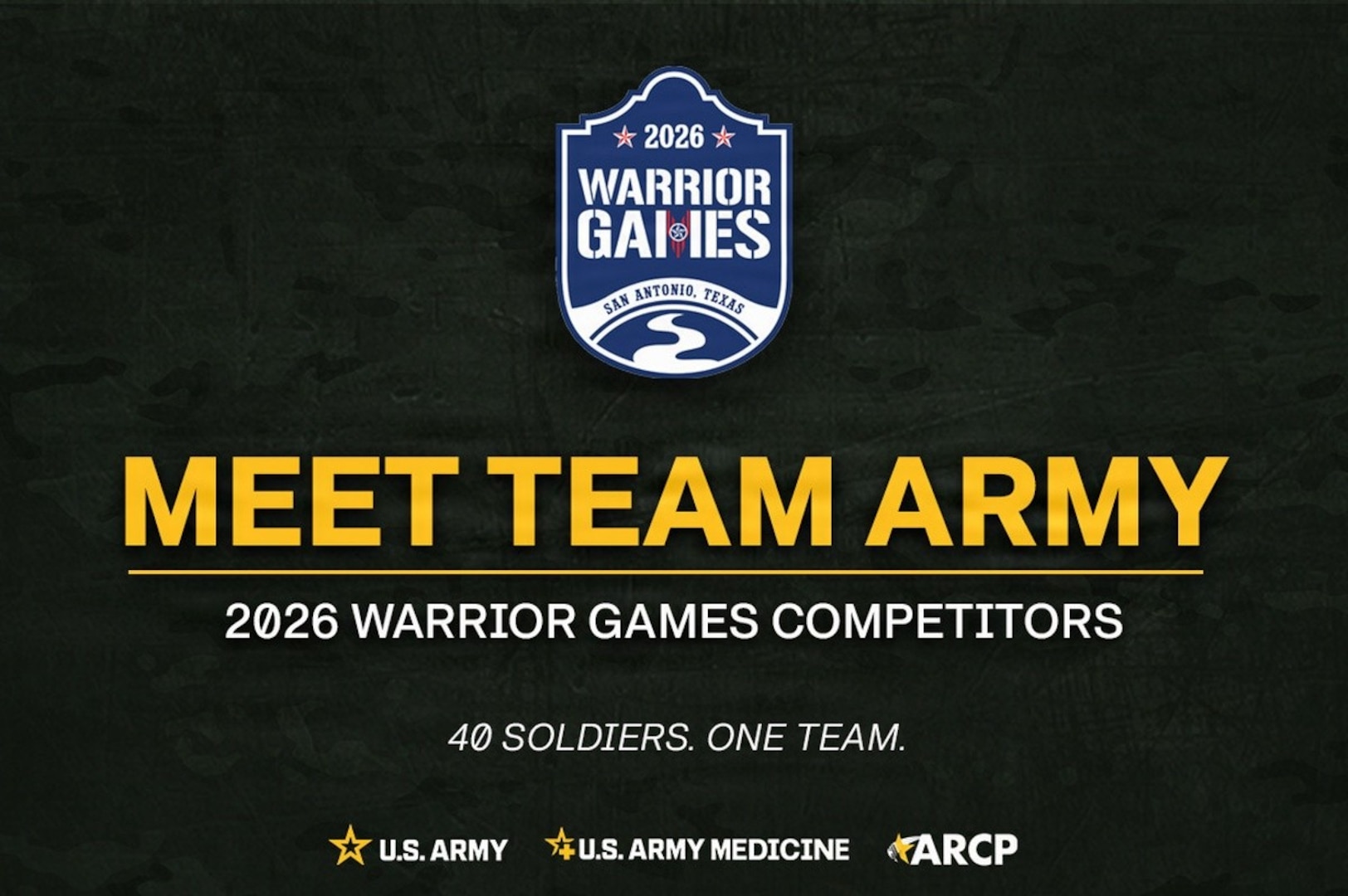 The Army Recovery Care Program is proud to announce the members of Team Army who will compete at the 2026 Warrior Games in San Antonio, Texas, June 13-20.