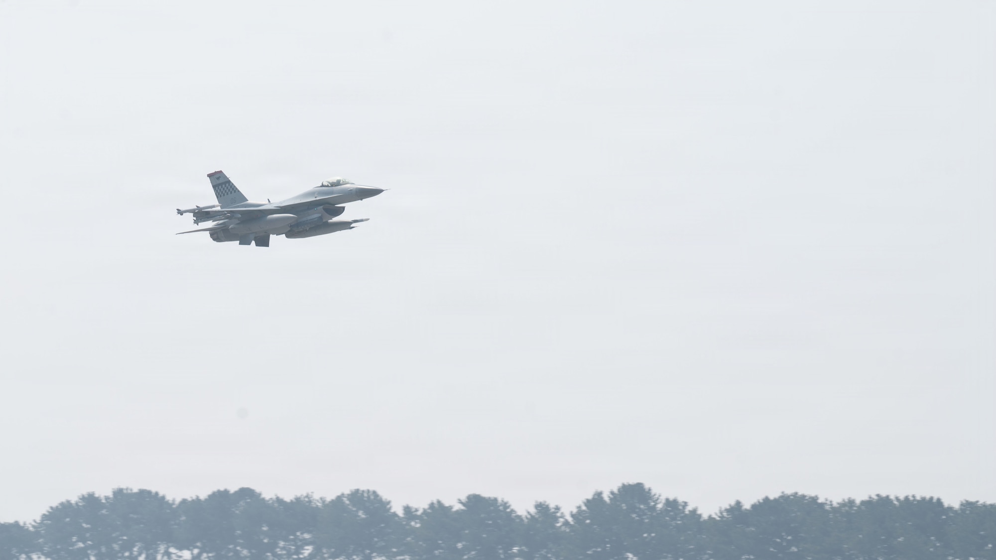 A U.S. Air Force F-16 Fighting Falcon takes off during exercise Freedom Shield 26 at Osan Air Base, Republic of Korea, March 12, 2026. The exercise demonstrated the 51st Fighter Wing’s ability to sustain combat operations while operating with a smaller footprint during dispersed operations. (U.S. Air Force photo by Senior Airman Rome Bowermaster)