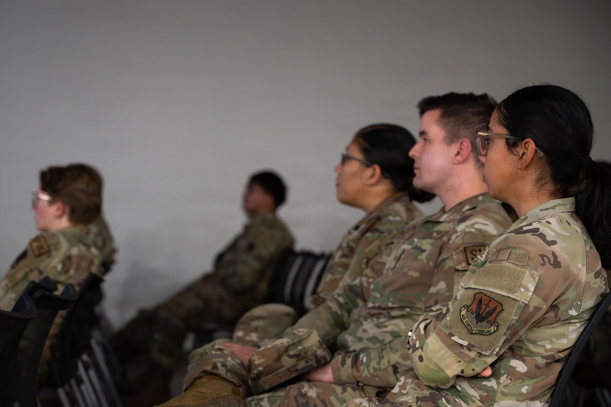 U.S. Airmen attend Phase I Mission Ready Airman training at Davis-Monthan Air Force Base, Arizona, March 20, 2026. The 355th Wing initiated the Mission Ready Airman program to ensure potential first-time combat zone deployers have all the tools necessary for mission success in a deployed environment. (U.S. Air Force photo by Senior Airman Jasmyne Bridgers-Matos)
