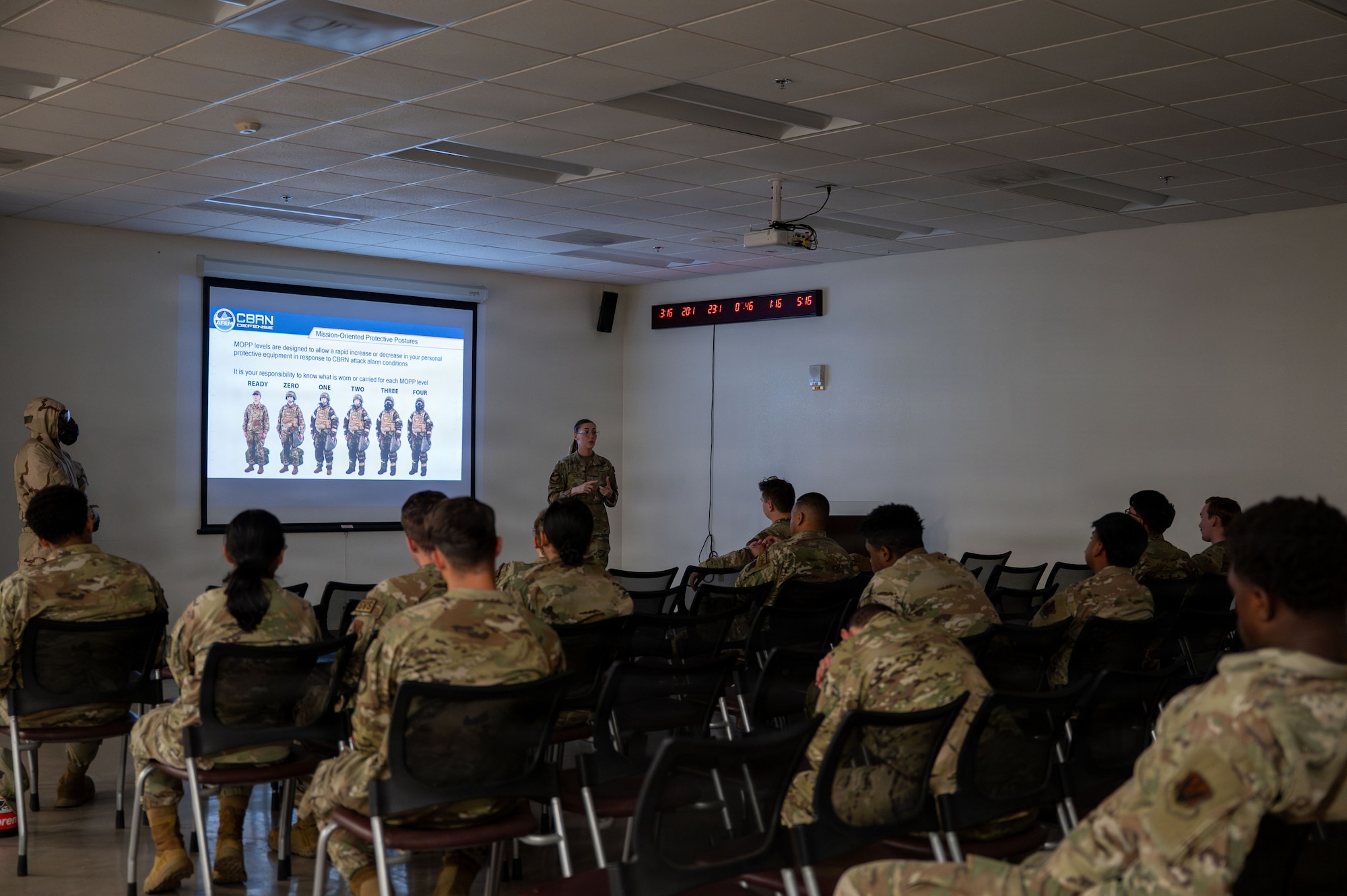 U.S. Airmen attend Phase I Mission Ready Airman training at Davis-Monthan Air Force Base, Arizona, March 20, 2026. The 355th Wing initiated the Mission Ready Airman program to ensure potential first-time combat zone deployers have all the tools necessary for mission success in a deployed environment. (U.S. Air Force photo by Senior Airman Jasmyne Bridgers-Matos)