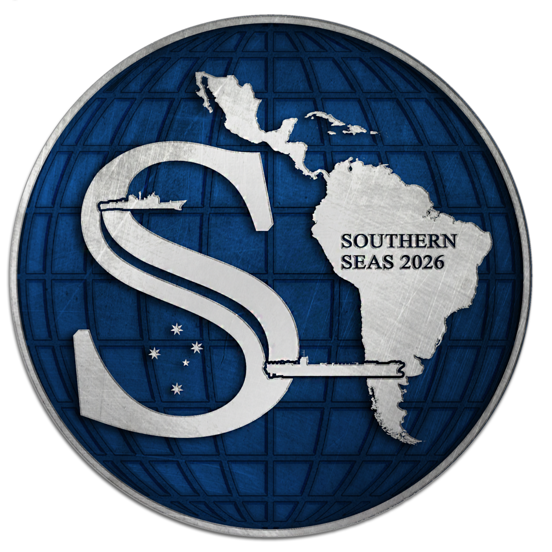 The official logo for Southern Seas 2026. The Nimitz-class aircraft carrier USS Nimitz (CVN 68) will deploy to the U.S. Southern Command area of responsibility as part of U.S. Naval Forces Southern Command/U.S. 4th Fleet’s Southern Seas 2026 deployment. Southern Seas aims to enhance regional maritime partnerships, interoperability, and security throughout the Caribbean, Central, and South America.