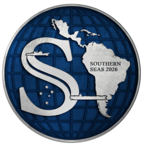 The official logo for Southern Seas 2026. The Nimitz-class aircraft carrier USS Nimitz (CVN 68) will deploy to the U.S. Southern Command area of responsibility as part of U.S. Naval Forces Southern Command/U.S. 4th Fleet’s Southern Seas 2026 deployment. Southern Seas aims to enhance regional maritime partnerships, interoperability, and security throughout the Caribbean, Central, and South America.