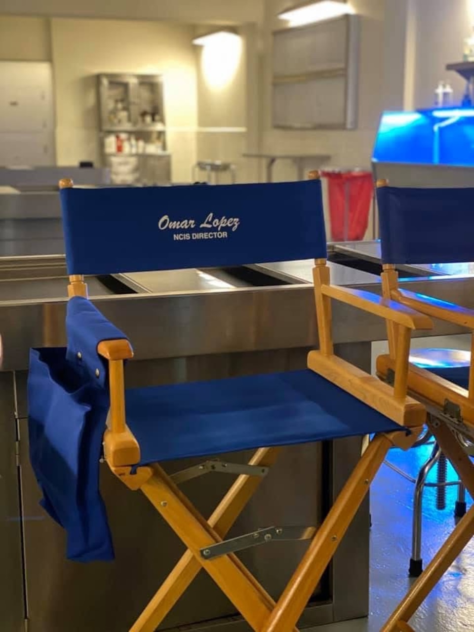 On the set of CBS' NCIS television series, a special chair has been set for Naval Criminal Investigative Service Director Omar Lopez.