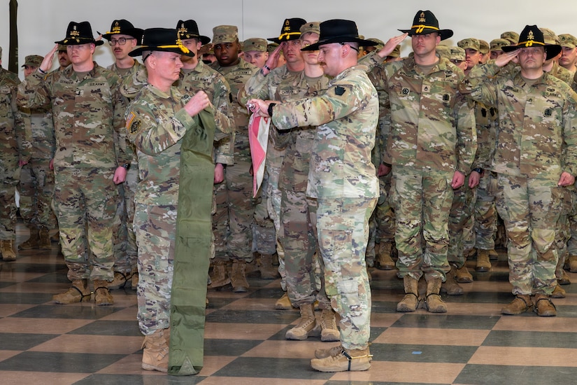 The 2nd Squadron, 104th Cavalry Regiment, commanded by Lt. Col. John Sauser, was deactivated during a ceremony conducted March 21 at Fort Indiantown Gap. During the ceremony the squadron’s colors were cased, along with the colors of the squadron’s subordinate troops. This deactivation is part of the Pennsylvania Army National Guard’s 56th Stryker Brigade Combat Team’s transformation into a mobile brigade combat team. (Pennsylvania National Guard photo by Wayne V. Hall)