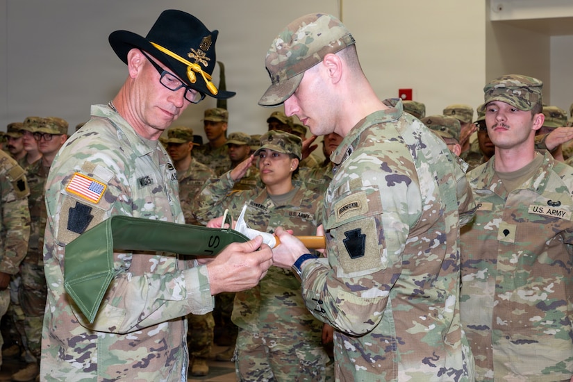 The 2nd Squadron, 104th Cavalry Regiment, commanded by Lt. Col. John Sauser, was deactivated during a ceremony conducted March 21 at Fort Indiantown Gap. During the ceremony the squadron’s colors were cased, along with the colors of the squadron’s subordinate troops. This deactivation is part of the Pennsylvania Army National Guard’s 56th Stryker Brigade Combat Team’s transformation into a mobile brigade combat team. (Pennsylvania National Guard photo by Wayne V. Hall)