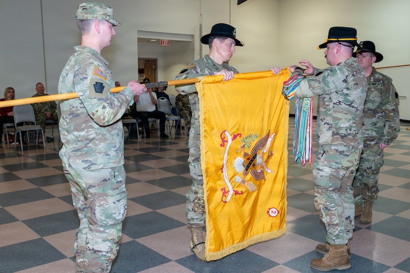The 2nd Squadron, 104th Cavalry Regiment, commanded by Lt. Col. John Sauser, was deactivated during a ceremony conducted March 21 at Fort Indiantown Gap. During the ceremony the squadron’s colors were cased, along with the colors of the squadron’s subordinate troops. This deactivation is part of the Pennsylvania Army National Guard’s 56th Stryker Brigade Combat Team’s transformation into a mobile brigade combat team. (Pennsylvania National Guard photo by Wayne V. Hall)