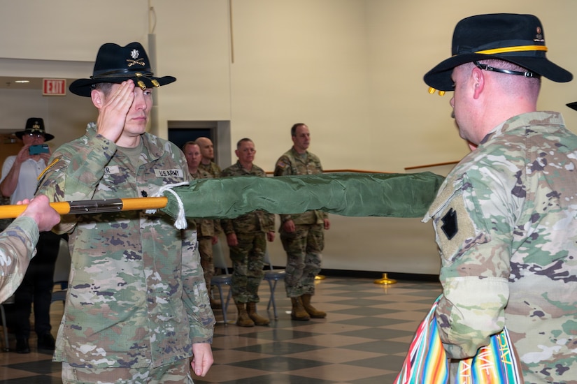 The 2nd Squadron, 104th Cavalry Regiment, commanded by Lt. Col. John Sauser, was deactivated during a ceremony conducted March 21 at Fort Indiantown Gap. During the ceremony the squadron’s colors were cased, along with the colors of the squadron’s subordinate troops. This deactivation is part of the Pennsylvania Army National Guard’s 56th Stryker Brigade Combat Team’s transformation into a mobile brigade combat team. (Pennsylvania National Guard photo by Wayne V. Hall)