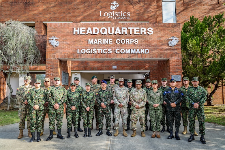 Students from the Joint Logistics and Security Assistance Course (JLSAC) visited Marine Corps Logistics Command aboard Marine Corps Logistics Base Albany for a command overview and facility tours, March 23, 2026. The course, hosted by the Western Hemisphere Institute for Security Cooperation, prepares military and civilian professionals to operate in joint and multinational logistics environments.