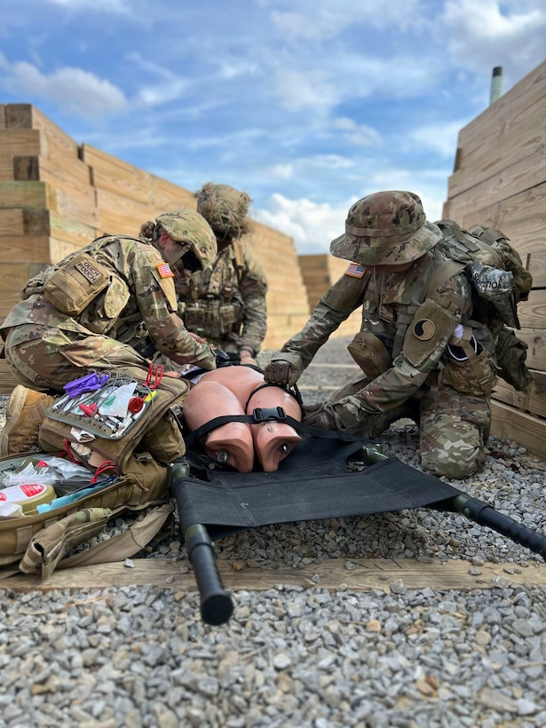 Kentucky Army National Guard medics from around the state sharpened their lifesaving skills during a two-week annual recertification course at Wendell H. Ford Regional Training Center, Feb. 21-March 6.