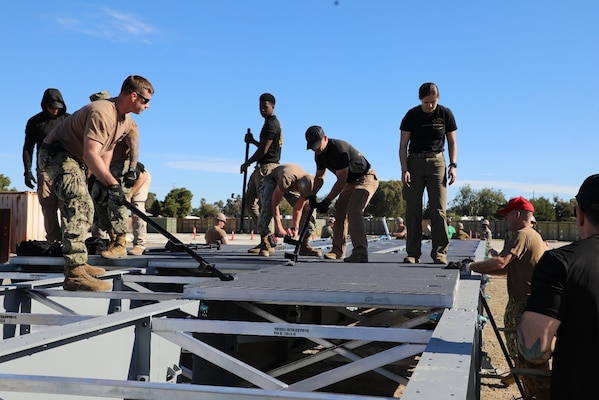 ERDC-GSL’s Port Damage Repair team, in collaboration with the U.S. Army Combat Capabilities Development Command Ground Vehicle Systems Center, recently transitioned three ERDC-developed PDR kits into a tri-service training environment. (U.S. Army Photo by Austin Hopkins, U.S. Army Engineer Research and Development Center)