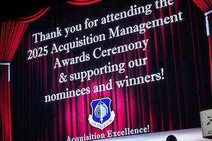 Screen says 2025 Acquisition Management Awards Ceremony