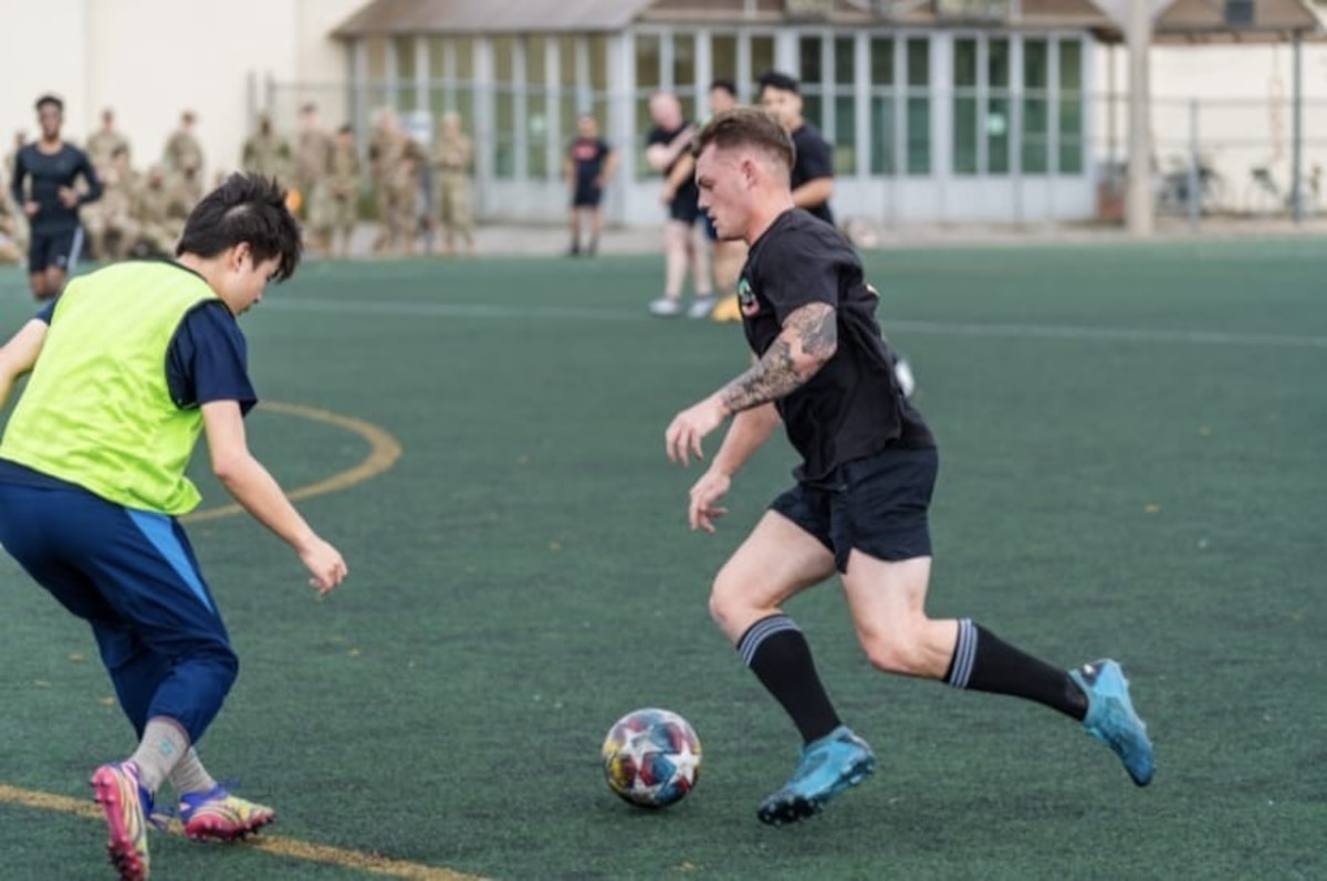 People playing soccer