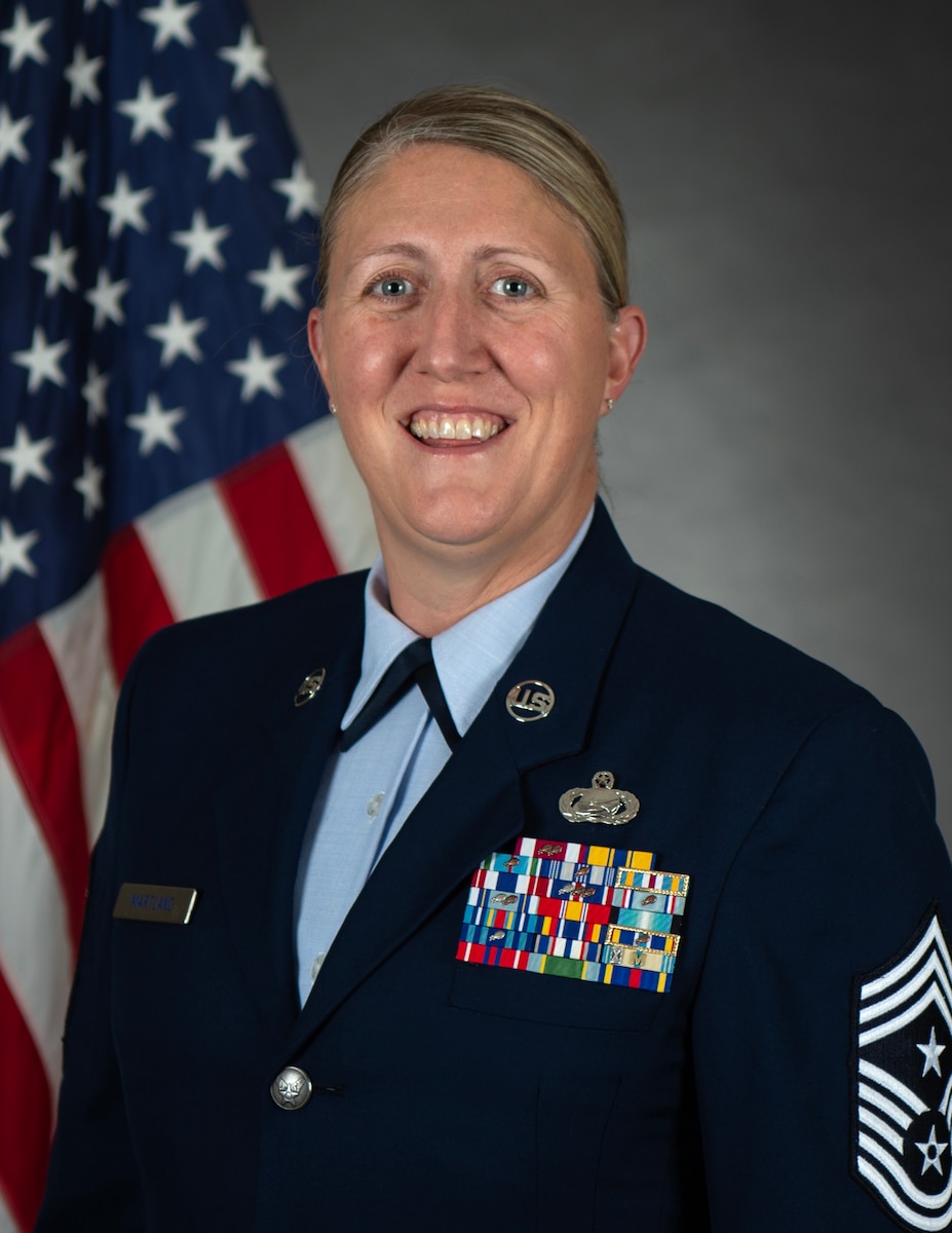 Official photo of U.S. Air Force Chief Master Sgt. Nicole Martland in St. Paul, Minn., Nov. 19, 2025.(U.S. Air National Guard photo by Amy M. Lovgren)