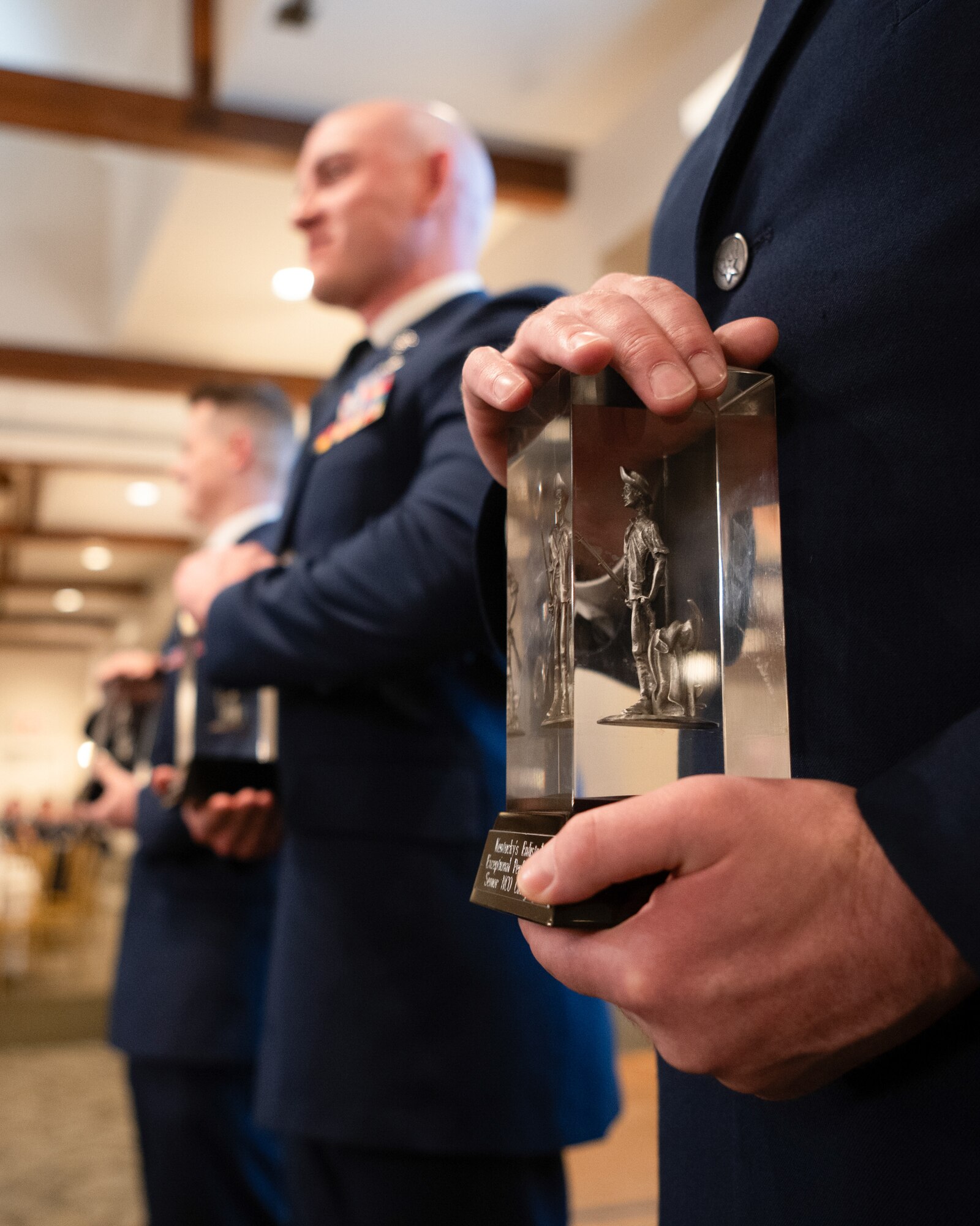 The Kentucky Air National Guard recognizes the 123rd Airlift Wing’s top Airmen for 2026 during the Airman’s Gala at Wildwood Country Club in Louisville, Ky., March 14, 2026. Senior Airman Ethan Greco, Staff Sgt. Lucas Bradshaw and Senior Master Sgt. Dallas Stoll were honored in the Airman, NCO and Senior NCO categories, while Master Sgt. Josh Pence was named First Sergeant of the Year. (U.S. Air National Guard photo by Master Sgt. Joshua Horton)