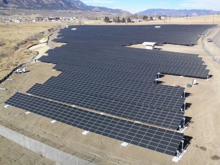 Photo of solar paneld at Fort Carson.