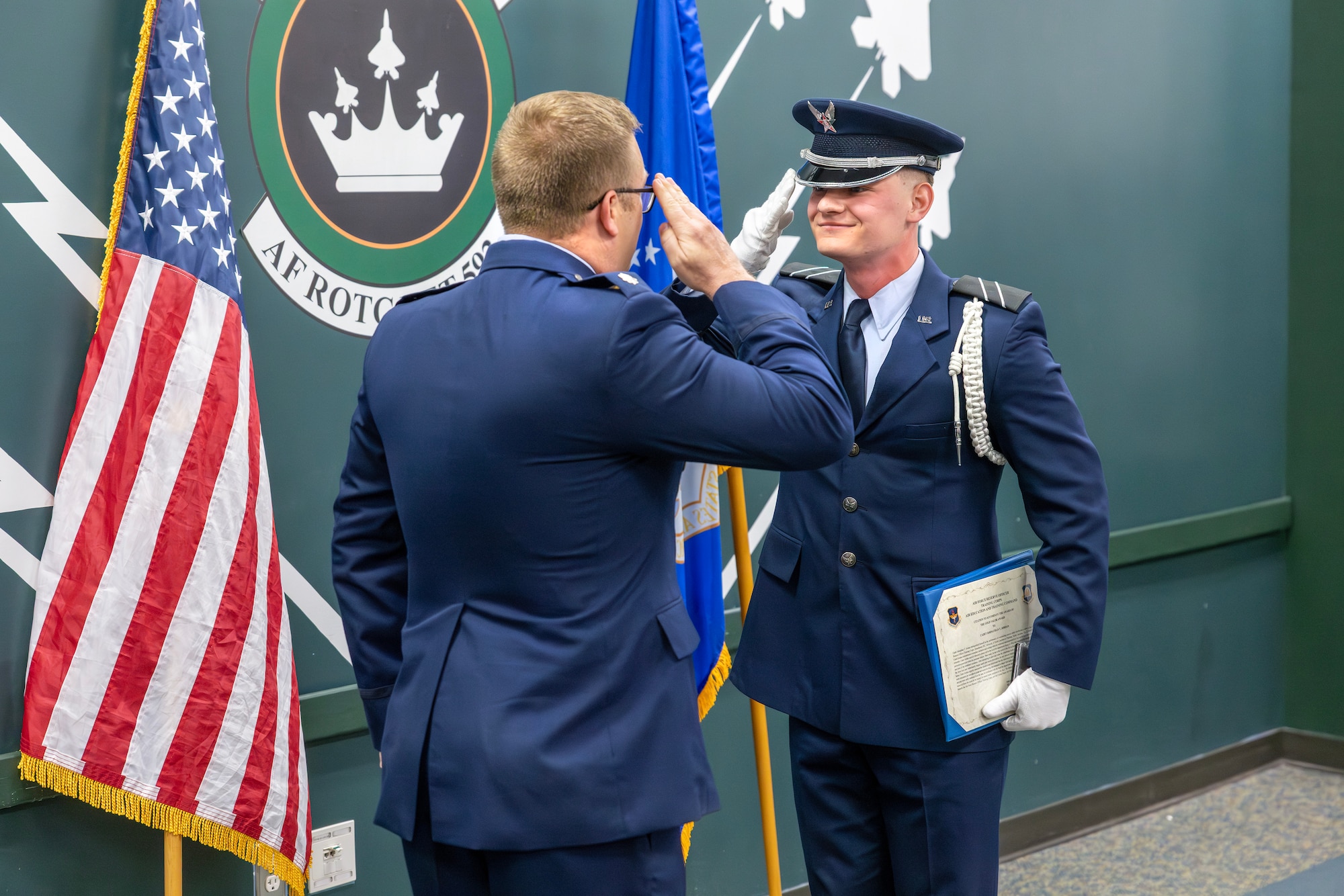 Air Force ROTC cadet in service dress
