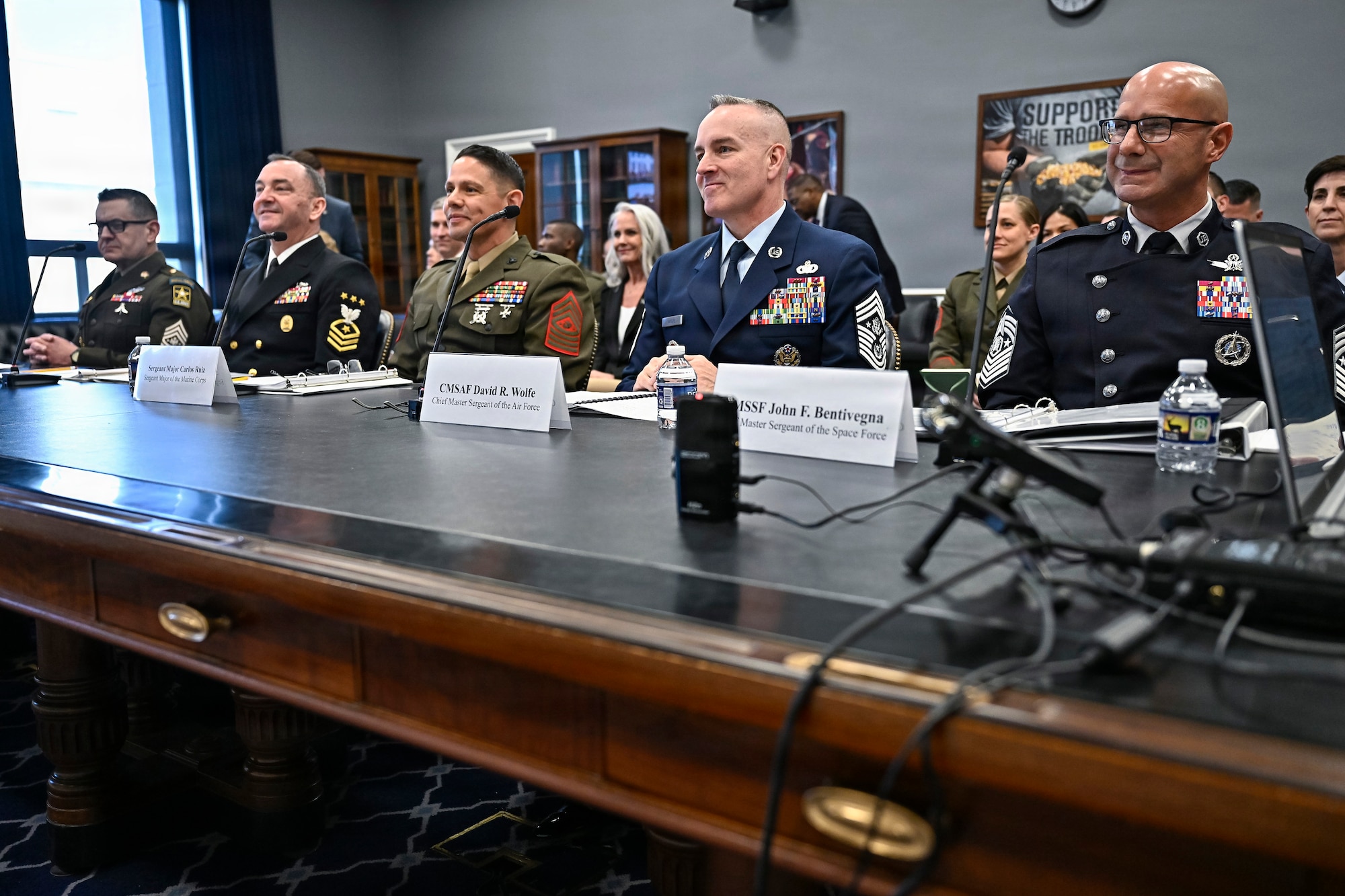 Senior enlisted leaders stress quality of life, readiness during meeting on Capitol Hill