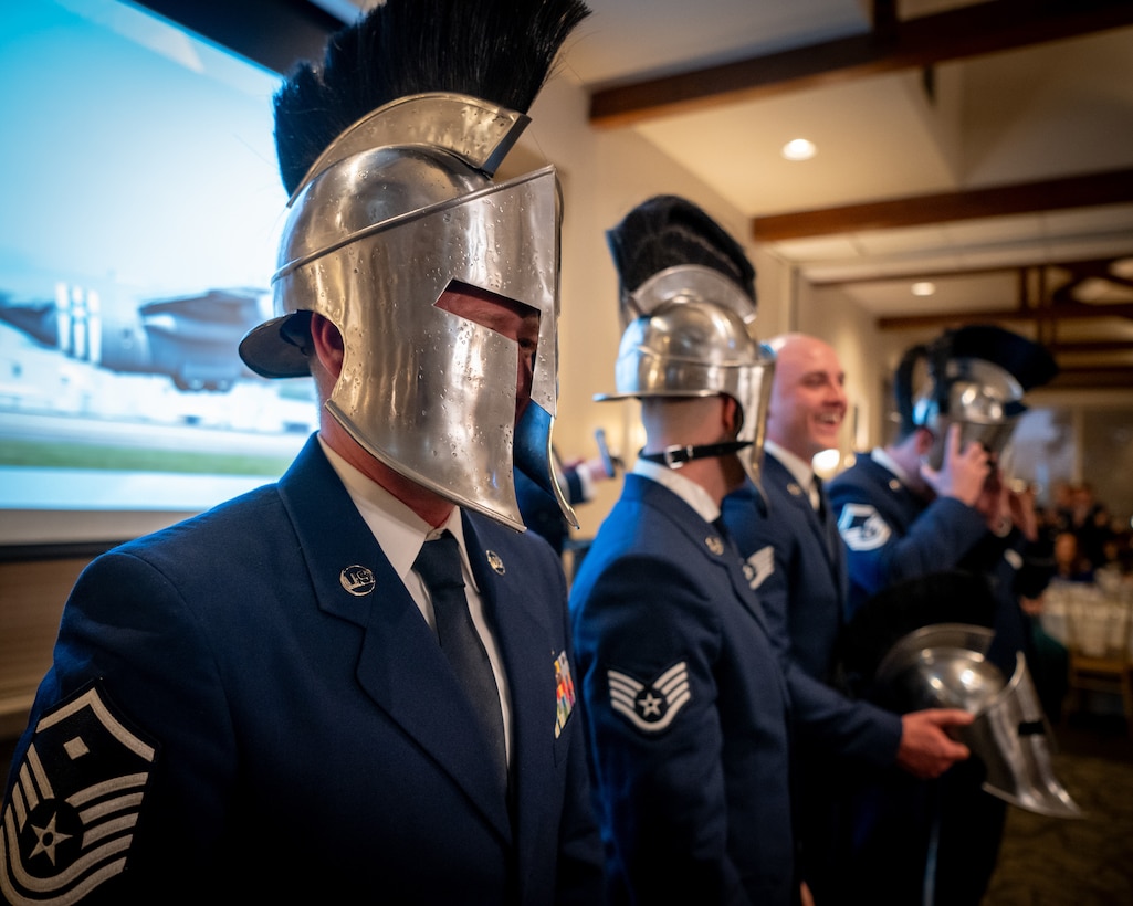 The Kentucky Air National Guard recognizes the 123rd Airlift Wing’s top Airmen for 2026 during the Airman’s Gala at Wildwood Country Club in Louisville, Ky., March 14, 2026. Senior Airman Ethan Greco, Staff Sgt. Lucas Bradshaw and Senior Master Sgt. Dallas Stoll were honored in the Airman, NCO and Senior NCO categories, while Master Sgt. Josh Pence was named First Sergeant of the Year. (U.S. Air National Guard photo by Master Sgt. Joshua Horton)