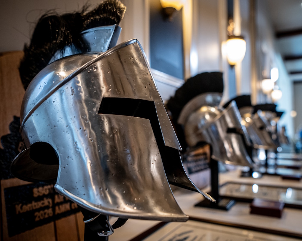 The Kentucky Air National Guard recognizes the 123rd Airlift Wing’s top Airmen for 2026 during the Airman’s Gala at Wildwood Country Club in Louisville, Ky., March 14, 2026. Senior Airman Ethan Greco, Staff Sgt. Lucas Bradshaw and Senior Master Sgt. Dallas Stoll were honored in the Airman, NCO and Senior NCO categories, while Master Sgt. Josh Pence was named First Sergeant of the Year. (U.S. Air National Guard photo by Master Sgt. Joshua Horton)