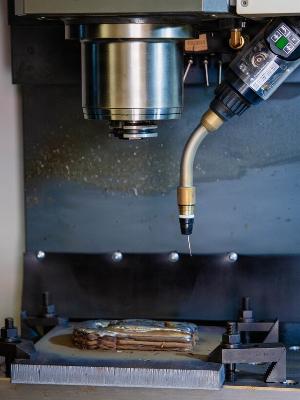 Close up of metal printer laser