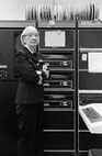 Grace Murray Hopper in her Washington, D.C. office, 1978. By this stage of her career, Hopper had become a leading advocate for standardized programming languages and interoperable systems across the Department of Defense. (Courtesy Photo)