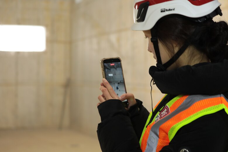 While at FED, Lee visited several project sites around Camp Humphreys, including hangars, barracks, and school, where she engaged with the teams on ground and photographed their work.