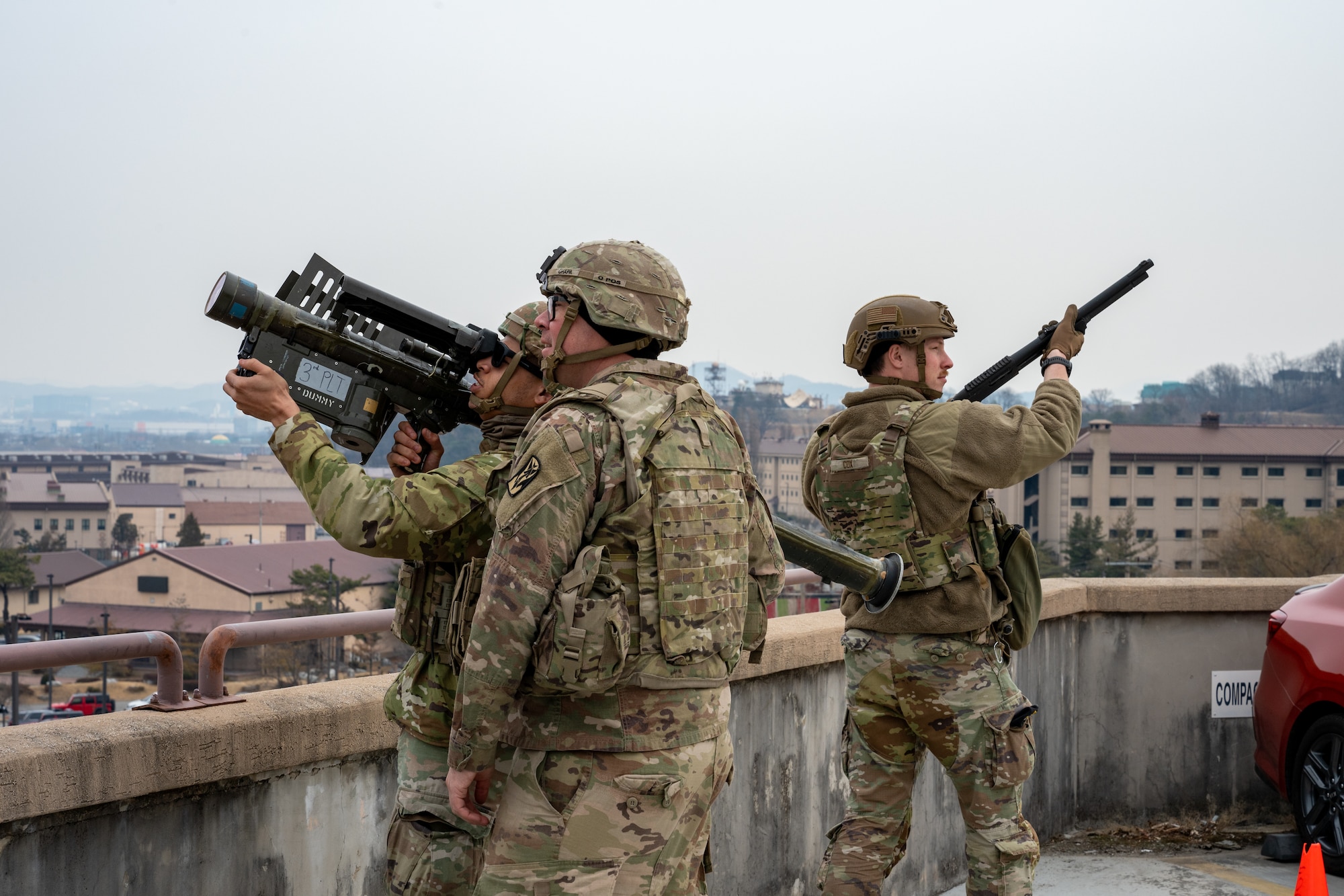 Airmen and Soldiers scan the sky for small, unmanned aircraft systems.