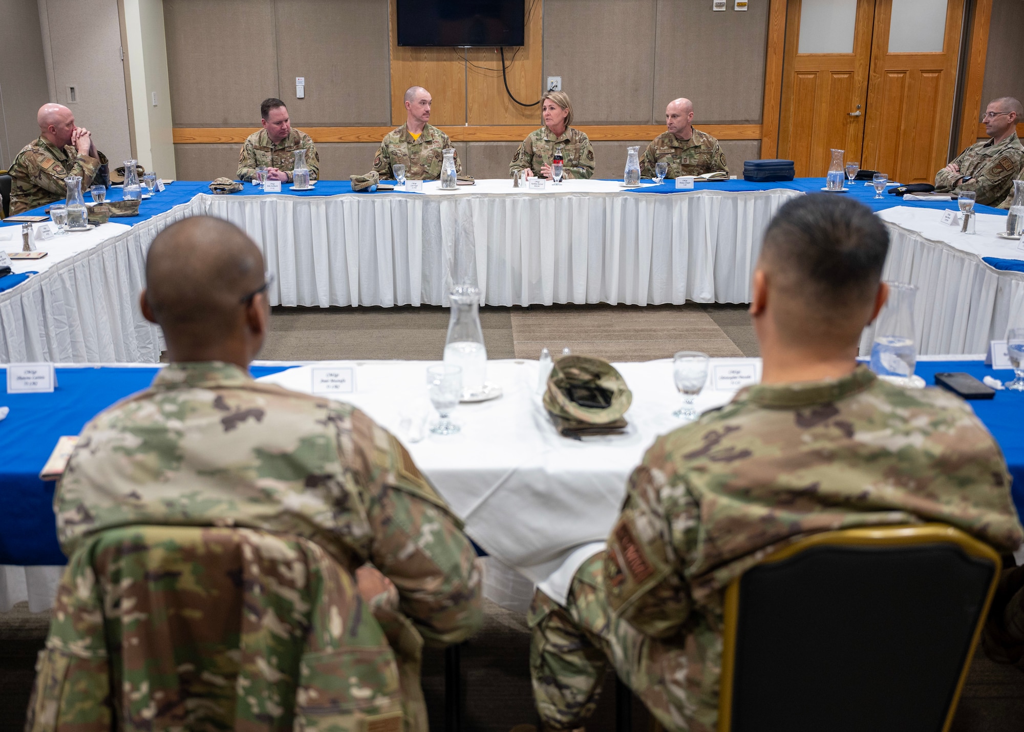 The PACAF command chief meets with Osan chiefs for lunch.