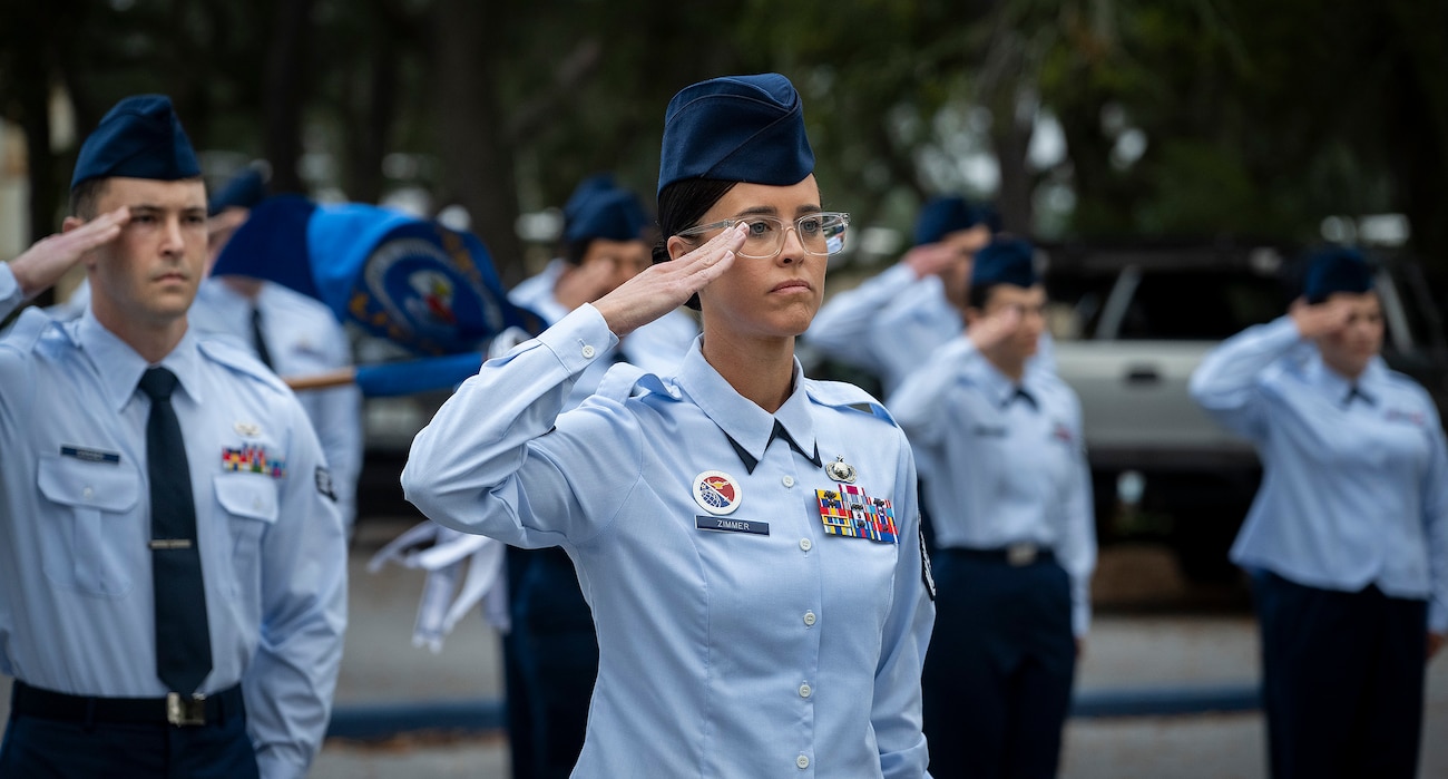 Airman saluting