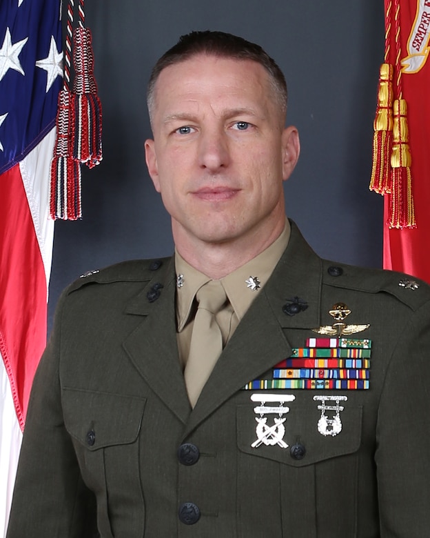 U.S. Marine Corps Lt. Col. Scott Williams poses for a command photo.