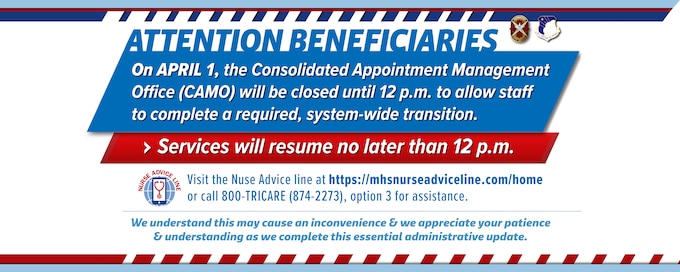 CAMO Appointment Line transition 1 April 2026