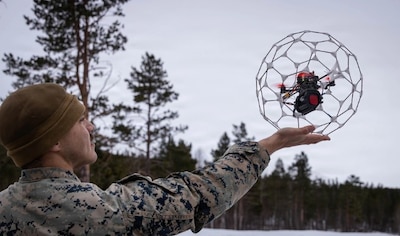 A promotional graphic for Joint Knowledge Online (JKO) courses that reads "Countering the Drone Threat: JKO Courses Equip Warfighters for Modern Warfare" over a large illustration of a drone.