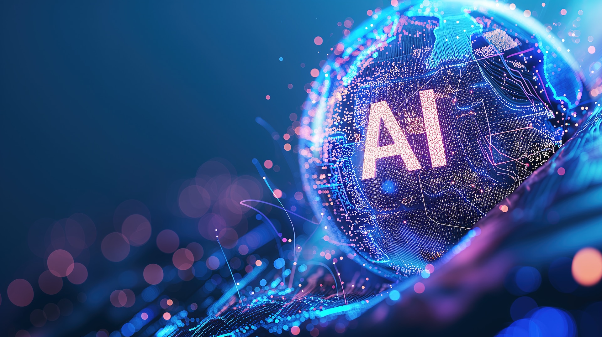 A promotional graphic for Joint Knowledge Online (JKO) with the headline "Building Better, Faster: How JKO is Integrating AI to Enhance Online Learning," set over an image of a globe that says AI.