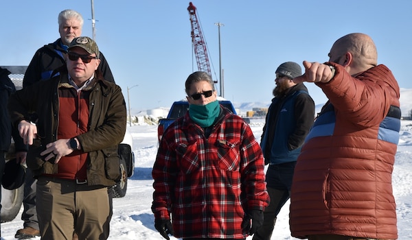 Adam Telle (left), Assistant Secretary of the Army for Civil Works, observed the Port of Nome in western Alaska on a site visit on Mar. 25, 2026.