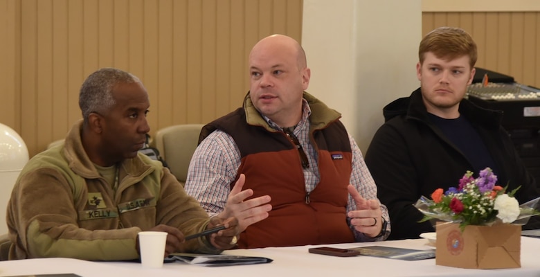 Adam Telle (middle), Assistant Secretary of the Army for Civil Works, met with local officials to discuss the Port of Nome Modification Project on Mar. 25, 2026.
