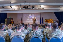 AFCOMAC provides advanced training in mass combat ammunition planning and production, preparing personnel to establish bomb dumps and build thousands of live munitions in realistic, bare-base scenarios through its Combat Ammunition and Production (CAPP) course and Senior Leader Aerial Munitions Course (SLAM-C). AFCOMAC courses are required for those in the munitions career field looking to complete their upgrade training to receive their 7- and 9- skill levels. AFCOMAC class 2026-004 consisted of a joint force featuring Airmen, Sailors and Marines. (U.S. Air Force photo by Senior Airman Frederick A. Brown)