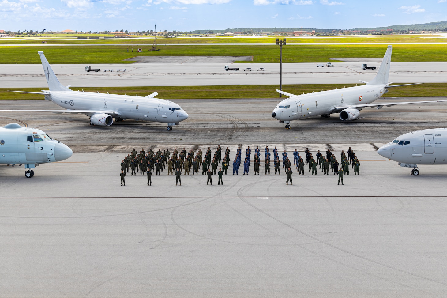 Sea Dragon anti-submarine warfare (ASW) competition participants pose for a group photo at Andersen Air Force Base, Guam, March 18, 2026.