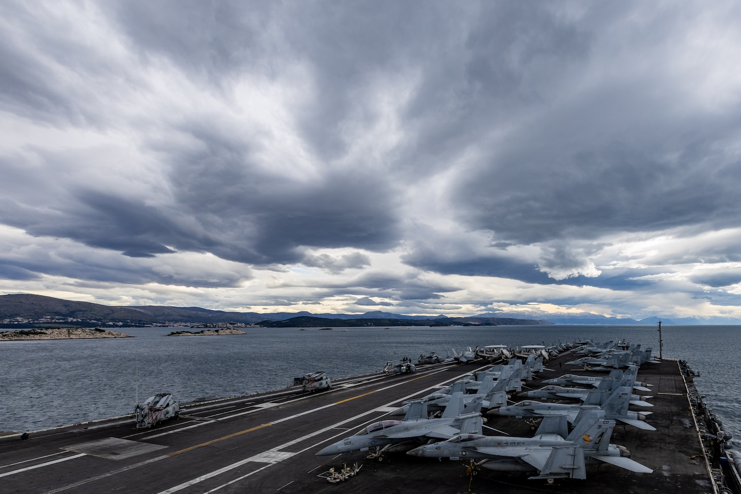 The world’s largest aircraft carrier, USS Gerald R. Ford (CVN 78), arrives in Split, Croatia, March 28, 2026. Gerald R. Ford is on a scheduled deployment in the U.S. 6th Fleet area of operations to support the warfighting effectiveness, lethality and readiness of U.S. Naval Forces in the region. (U.S. Navy photo)