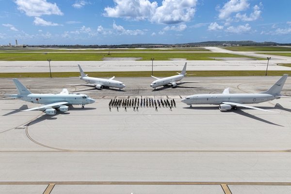 Sea Dragon anti-submarine warfare (ASW) competition participants pose for a group photo at Andersen Air Force Base, Guam, March 18, 2026.