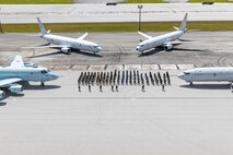 Sea Dragon anti-submarine warfare (ASW) competition participants pose for a group photo at Andersen Air Force Base, Guam, March 18, 2026.