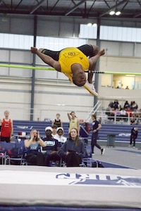 Blount, an automated logistics specialist with the Forward Support Company, 891st Engineer Battalion, was accepted to Ottawa University, a small National Association of Intercollegiate Athletics college, where he qualified for the outdoor nationals in the high jump.