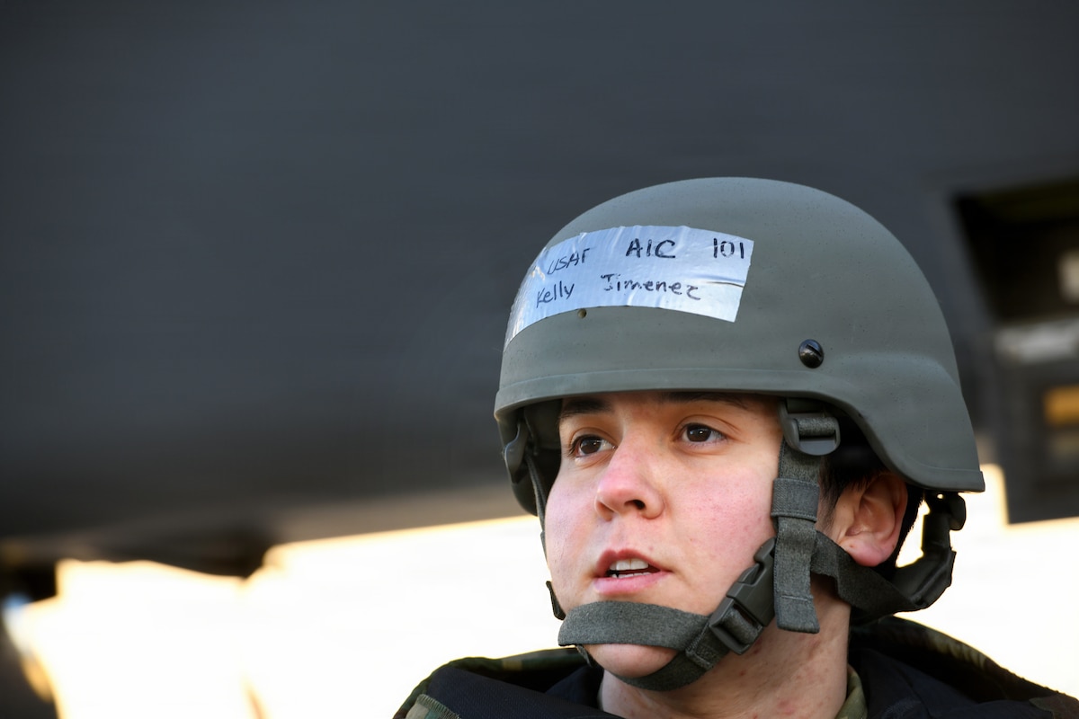 Airman prepares MQ-9 Reaper during CBRNE exercise