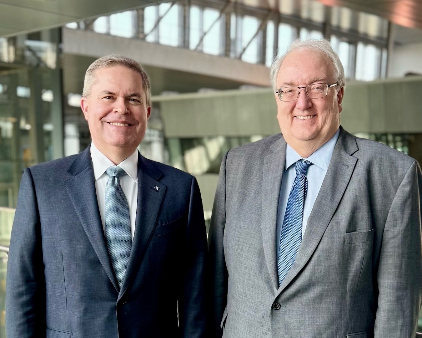 NATO Assistant Secretary General for Intelligence and Security Scott Bray (left) stands next to INSS China's Center Dr. Phillip Saunders (right).