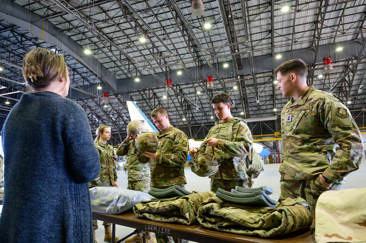 Cadets explore gear.