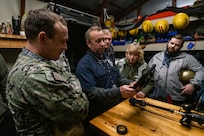 Ted Lemieux, head of the Center for Corrosion Science and Engineering Branch at U.S. Naval Research Laboratory (NRL), instructs personnel from Puget Sound Naval Shipyard & Intermediate Maintenance Facility (PSNS & IMF) as they participate in Insertable Stalk Inspection System (ISIS360) training prior to a main ballast tank inspection aboard USS Jimmy Carter (SSN 23), January 2026. ISIS360 is a non-human entry inspection system designed to improve the safety and efficiency of shipboard tank inspections. (U.S. Navy photo)
