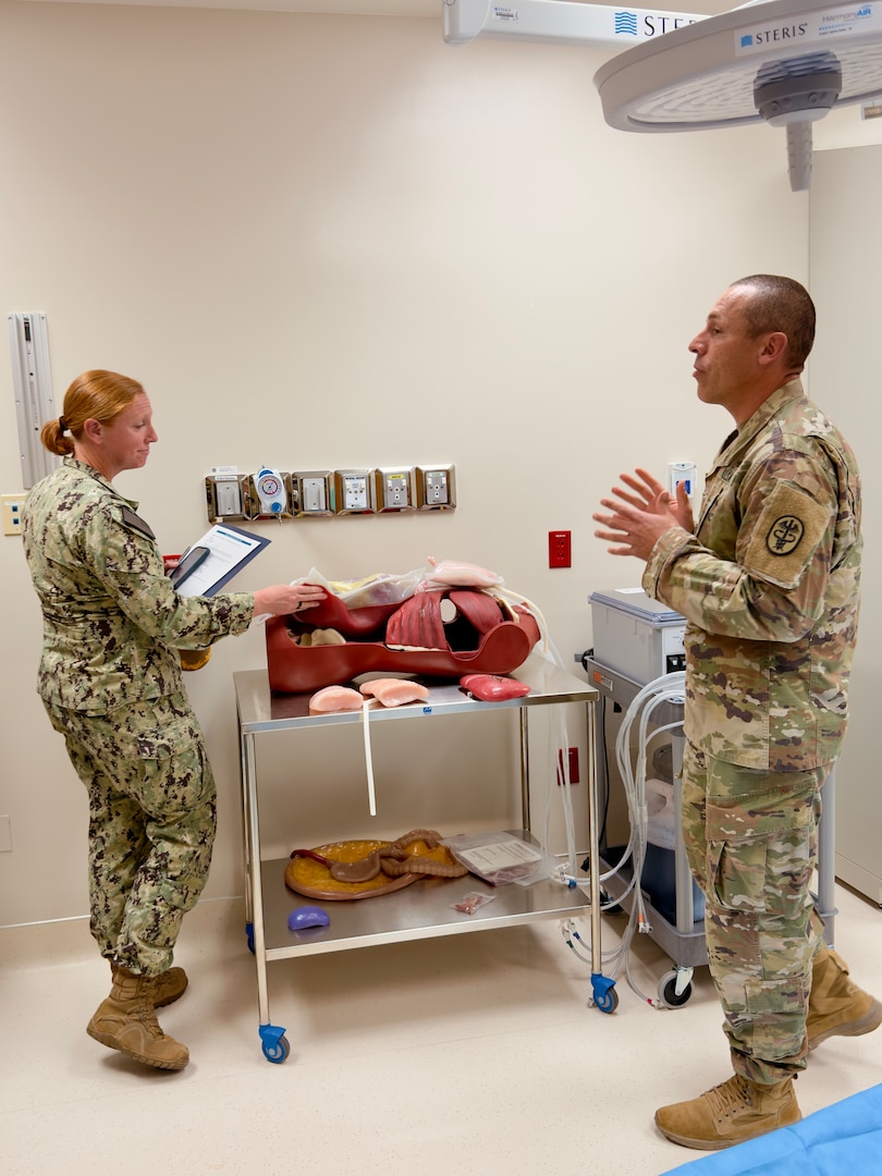 Staff give presentation on the capabilities of the surgical cutsuit.