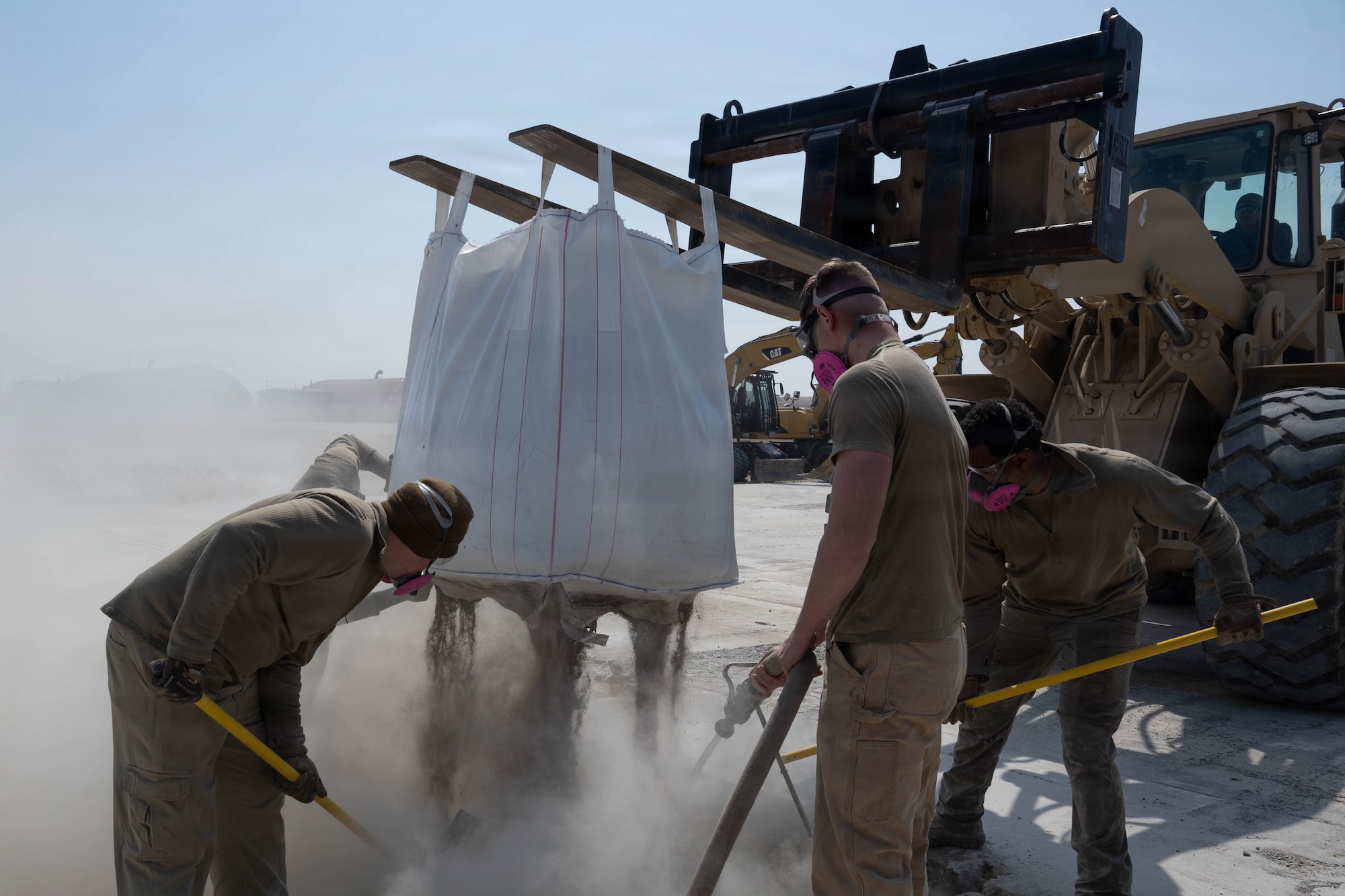 Rapid set concrete is mixed.