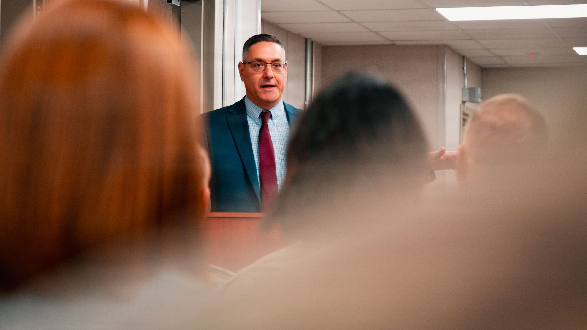 The ceremony marked the opening of the facility supporting Sentinel Task Force Det. 10, which will oversee infrastructure upgrades and preparations required for the transition from the Minuteman III weapon system to Sentinel. (U.S. Air Force photo by Staff Sgt. Michael A. Richmond)