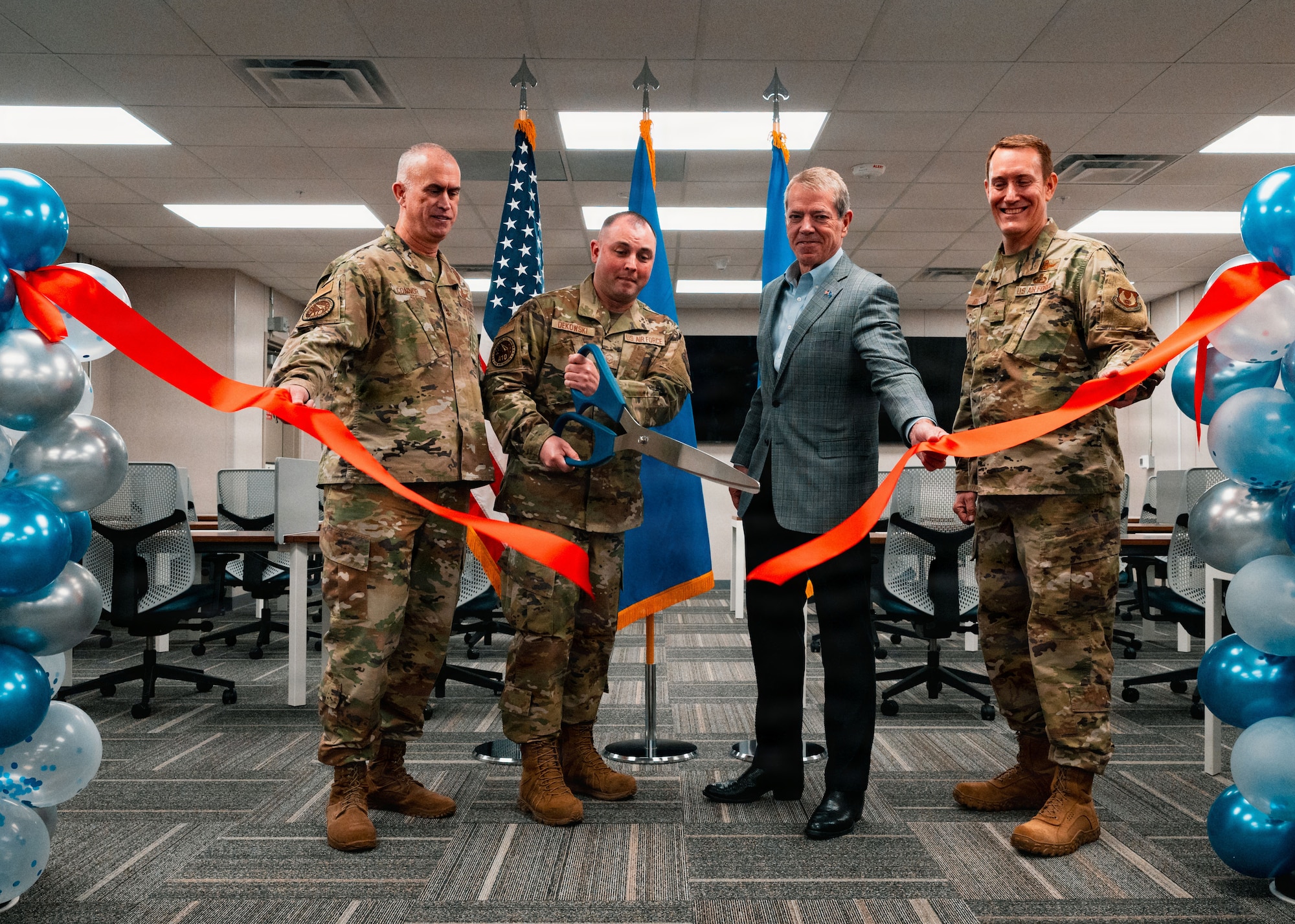 The ceremony marked the opening of the facility supporting Sentinel Task Force Det. 10, which will oversee infrastructure upgrades and preparations required for the transition from the Minuteman III weapon system to Sentinel. (U.S. Air Force photo by Staff Sgt. Michael A. Richmond)