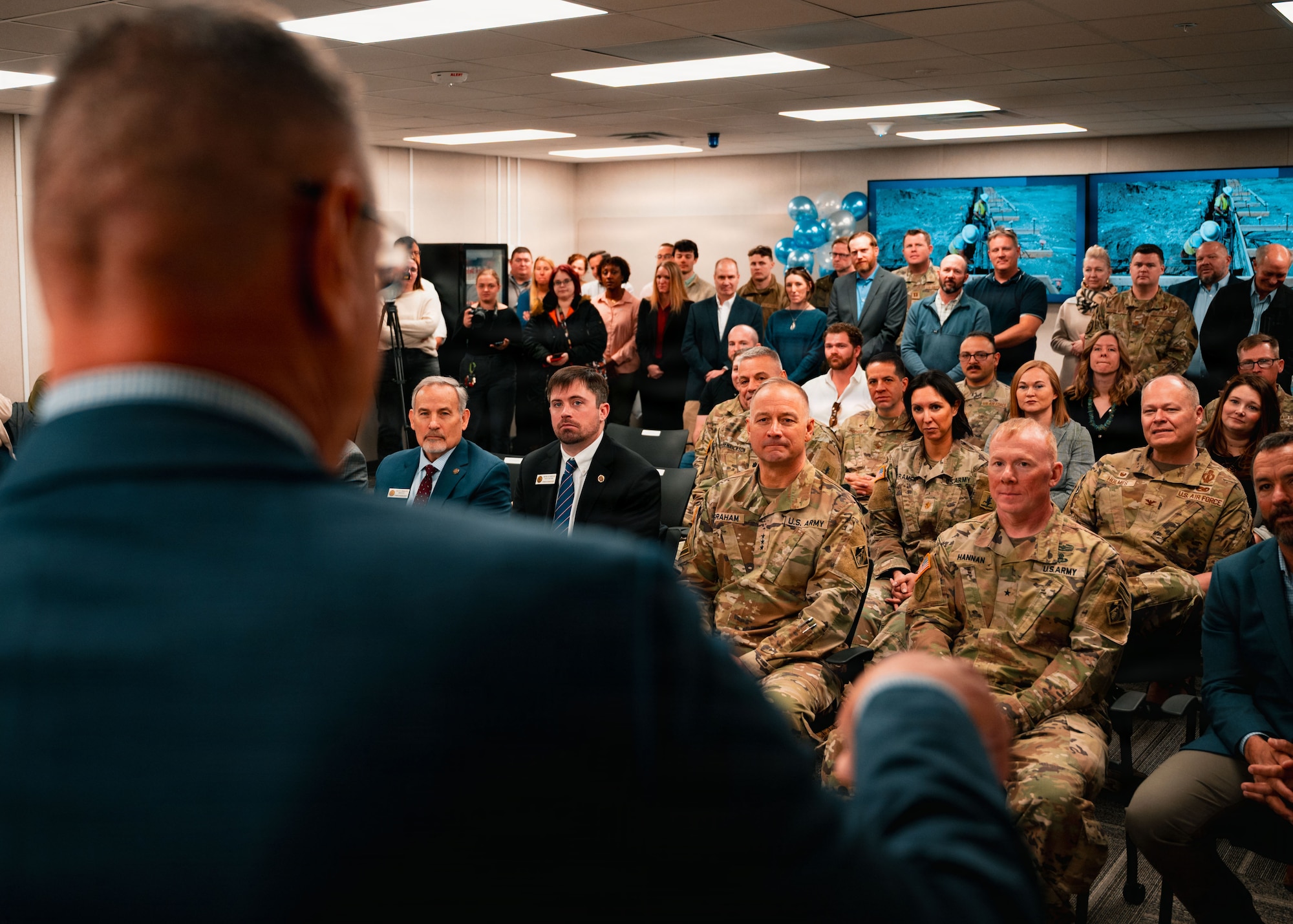 The ceremony marked the opening of the facility supporting Sentinel Task Force Det. 10, which will oversee infrastructure upgrades and preparations required for the transition from the Minuteman III weapon system to Sentinel. (U.S. Air Force photo by Staff Sgt. Michael A. Richmond)